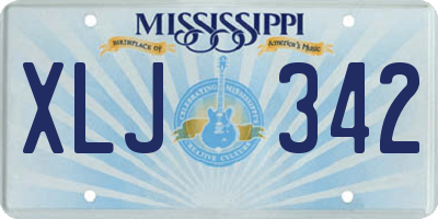 MS license plate XLJ342