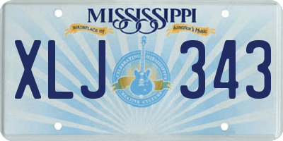 MS license plate XLJ343