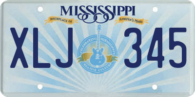 MS license plate XLJ345
