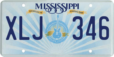 MS license plate XLJ346
