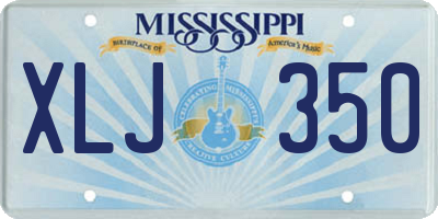 MS license plate XLJ350