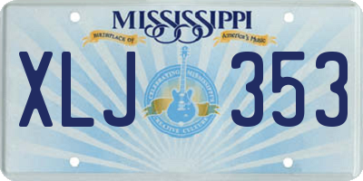 MS license plate XLJ353