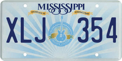 MS license plate XLJ354