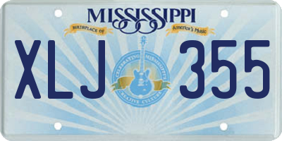 MS license plate XLJ355