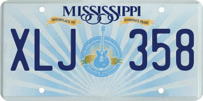MS license plate XLJ358