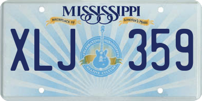 MS license plate XLJ359