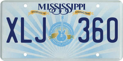 MS license plate XLJ360