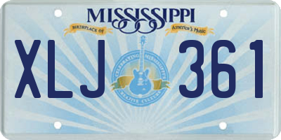MS license plate XLJ361