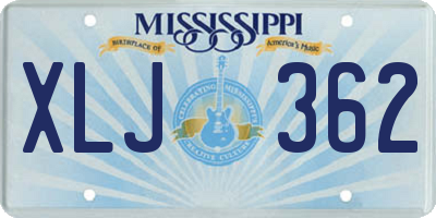 MS license plate XLJ362