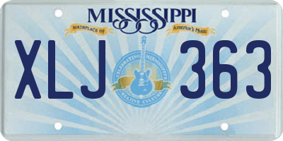 MS license plate XLJ363