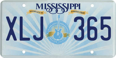 MS license plate XLJ365