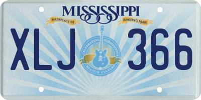 MS license plate XLJ366