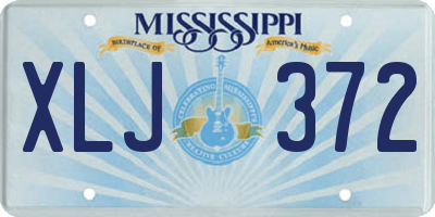 MS license plate XLJ372