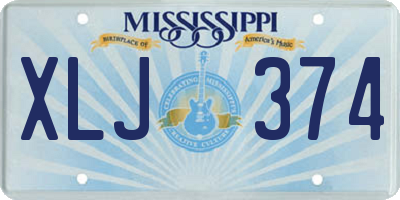 MS license plate XLJ374