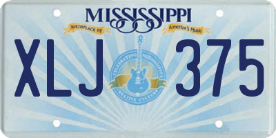 MS license plate XLJ375