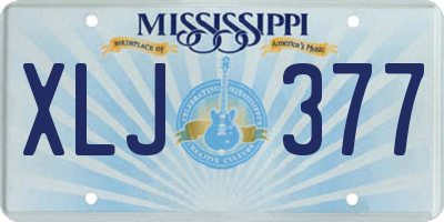 MS license plate XLJ377