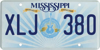 MS license plate XLJ380