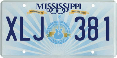 MS license plate XLJ381