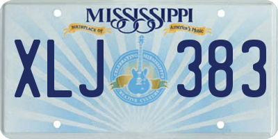 MS license plate XLJ383