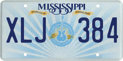 MS license plate XLJ384