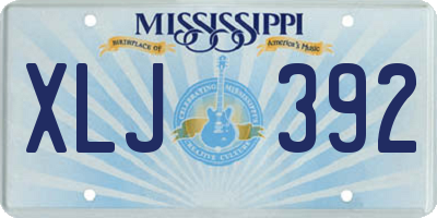 MS license plate XLJ392