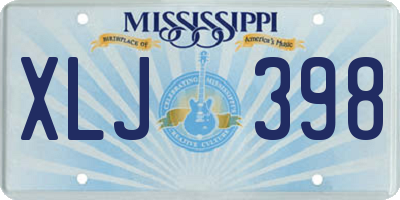 MS license plate XLJ398
