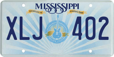 MS license plate XLJ402