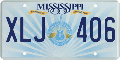 MS license plate XLJ406