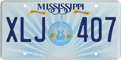 MS license plate XLJ407