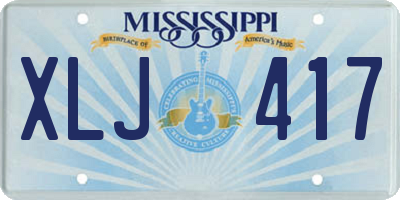 MS license plate XLJ417