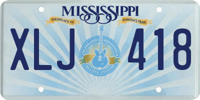 MS license plate XLJ418