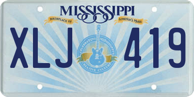 MS license plate XLJ419