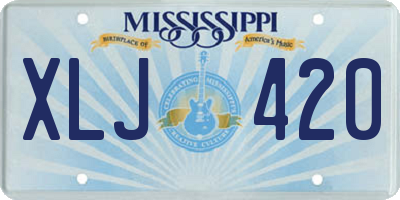 MS license plate XLJ420