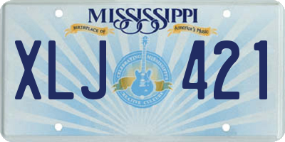 MS license plate XLJ421
