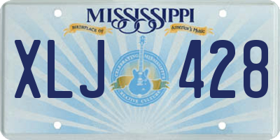 MS license plate XLJ428