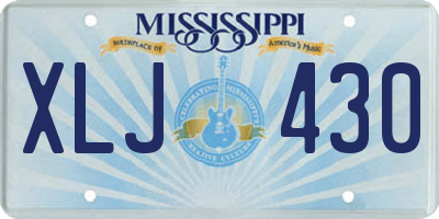 MS license plate XLJ430