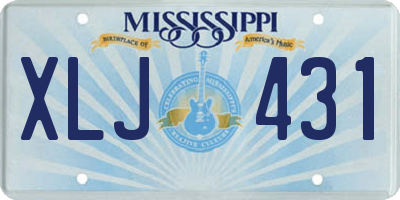 MS license plate XLJ431