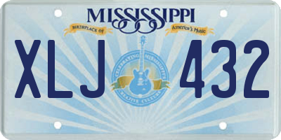 MS license plate XLJ432