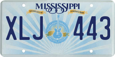 MS license plate XLJ443