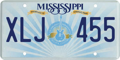 MS license plate XLJ455