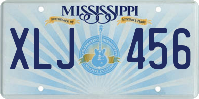 MS license plate XLJ456