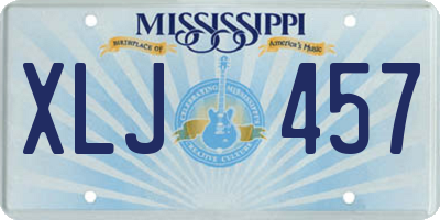 MS license plate XLJ457