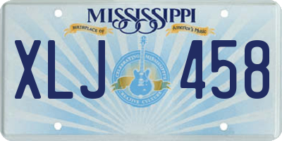 MS license plate XLJ458