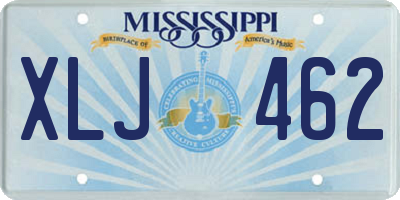 MS license plate XLJ462