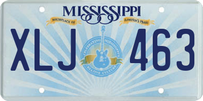 MS license plate XLJ463