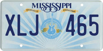 MS license plate XLJ465