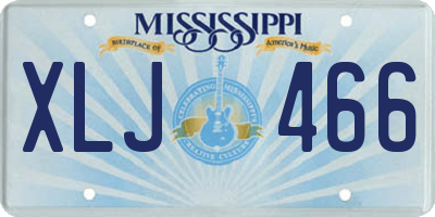 MS license plate XLJ466