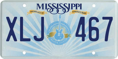 MS license plate XLJ467
