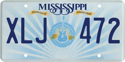 MS license plate XLJ472