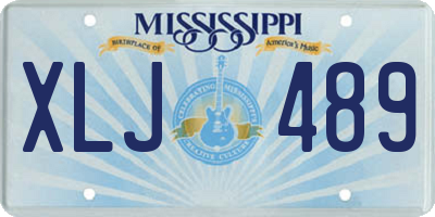 MS license plate XLJ489